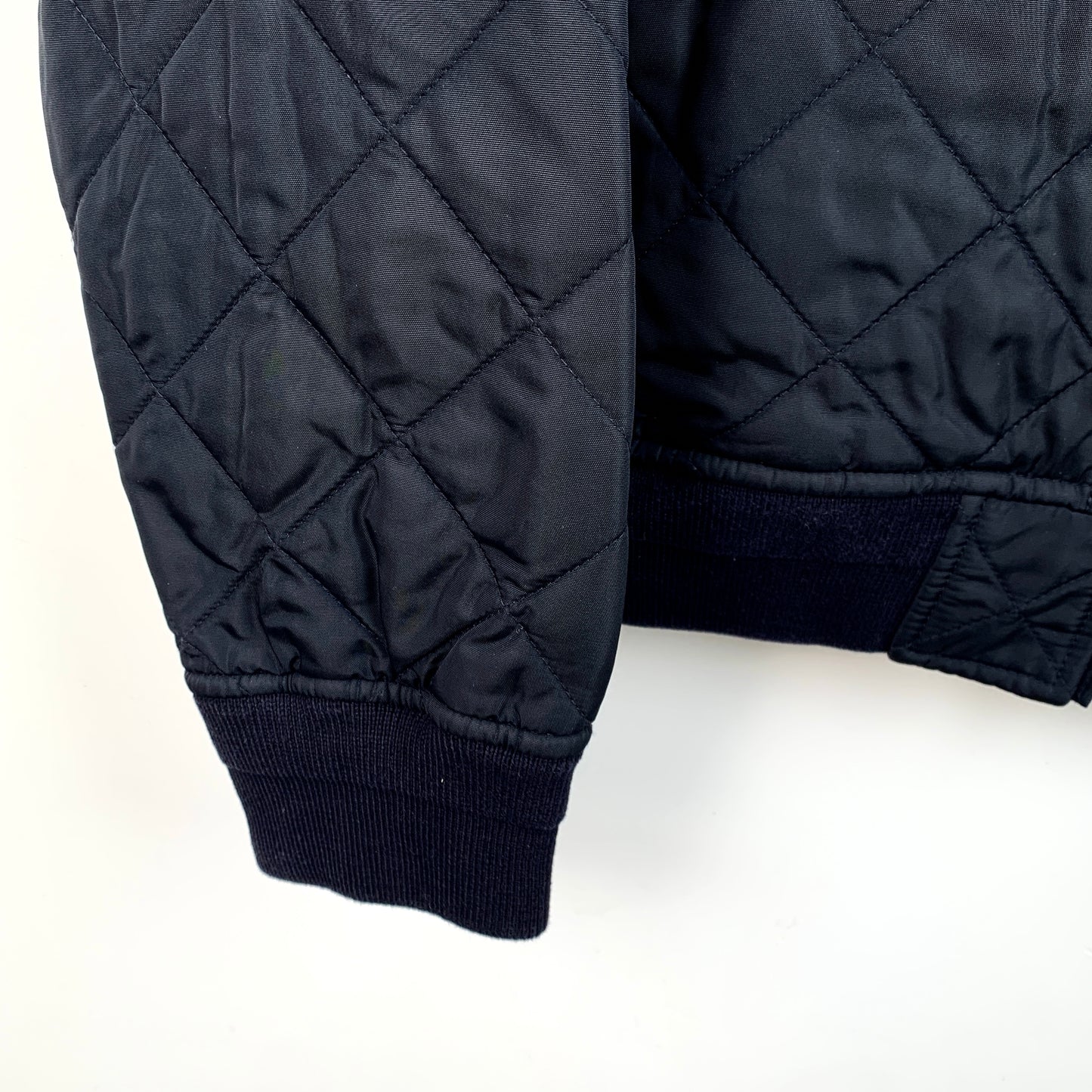 Burberry Deep Blue Diamond Quilted Zip-Up Jacket