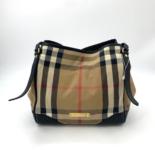 Burberry Bbr Brown Check Cotton Canvas Tote