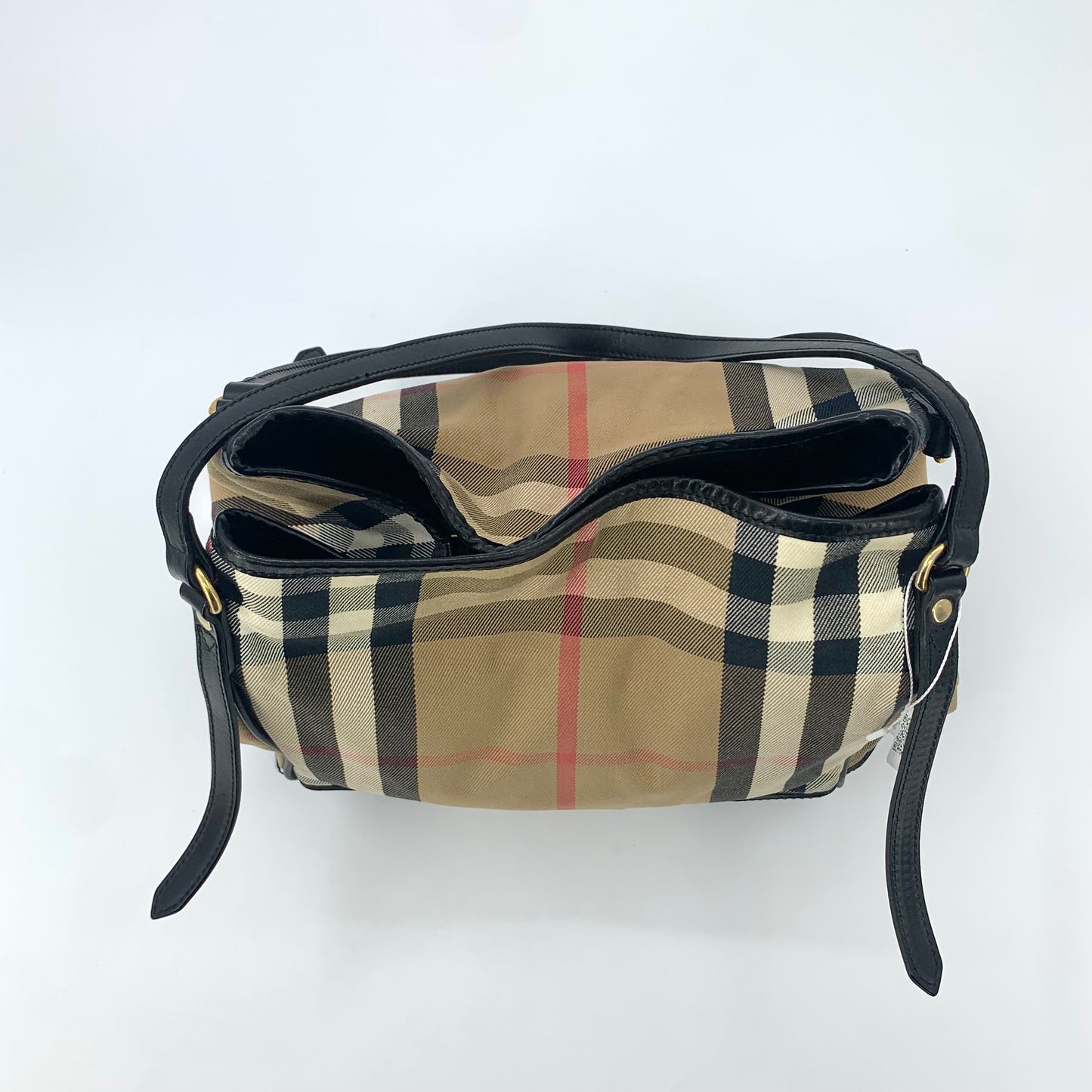 Burberry Bbr Brown Check Cotton Canvas Tote