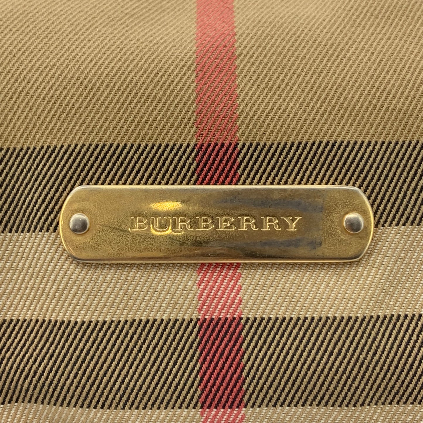 Burberry Bbr Brown Check Cotton Canvas Tote