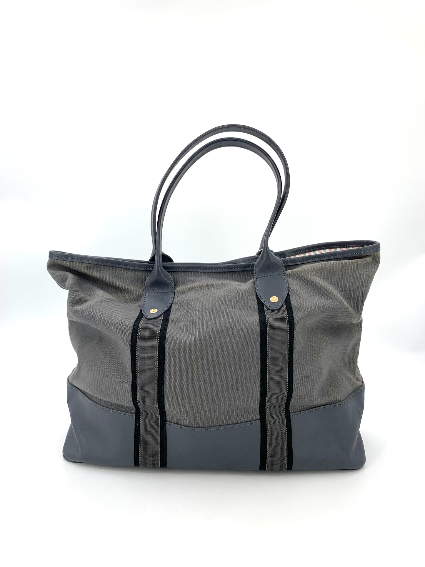 Thom Browne Deep Blue Leather Briefcase