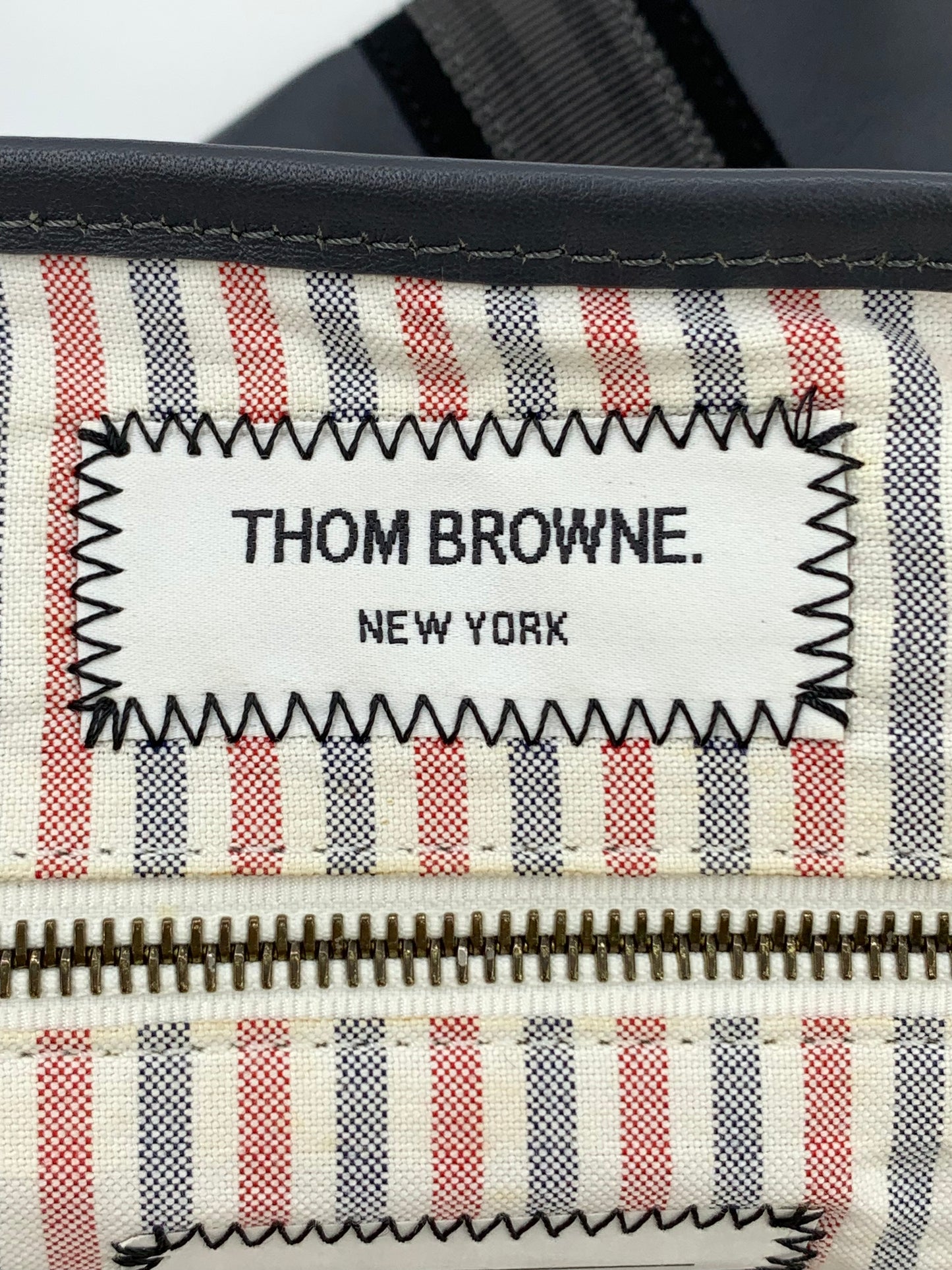 Thom Browne Deep Blue Leather Briefcase