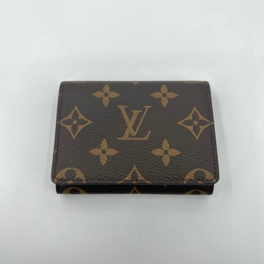 Louis Vuitton Logo Monogram Brown Flap Wallet & Card Holder