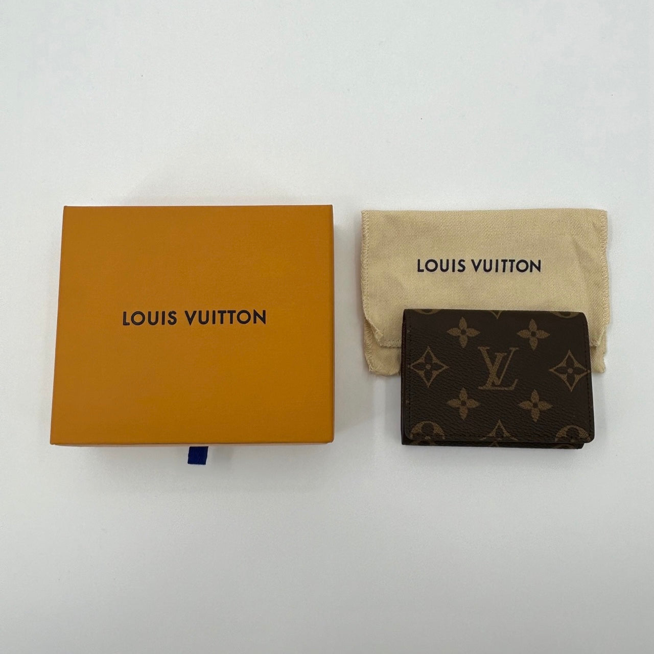 Louis Vuitton Logo Monogram Brown Flap Wallet & Card Holder