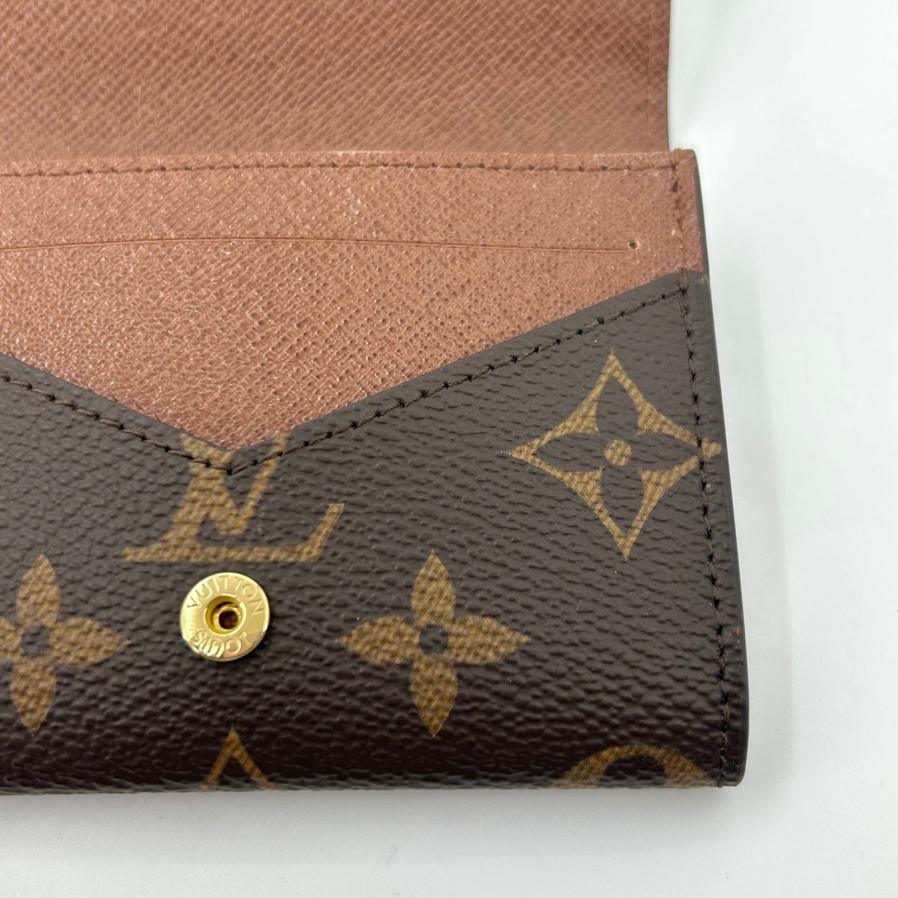 Louis Vuitton Logo Monogram Brown Flap Wallet & Card Holder