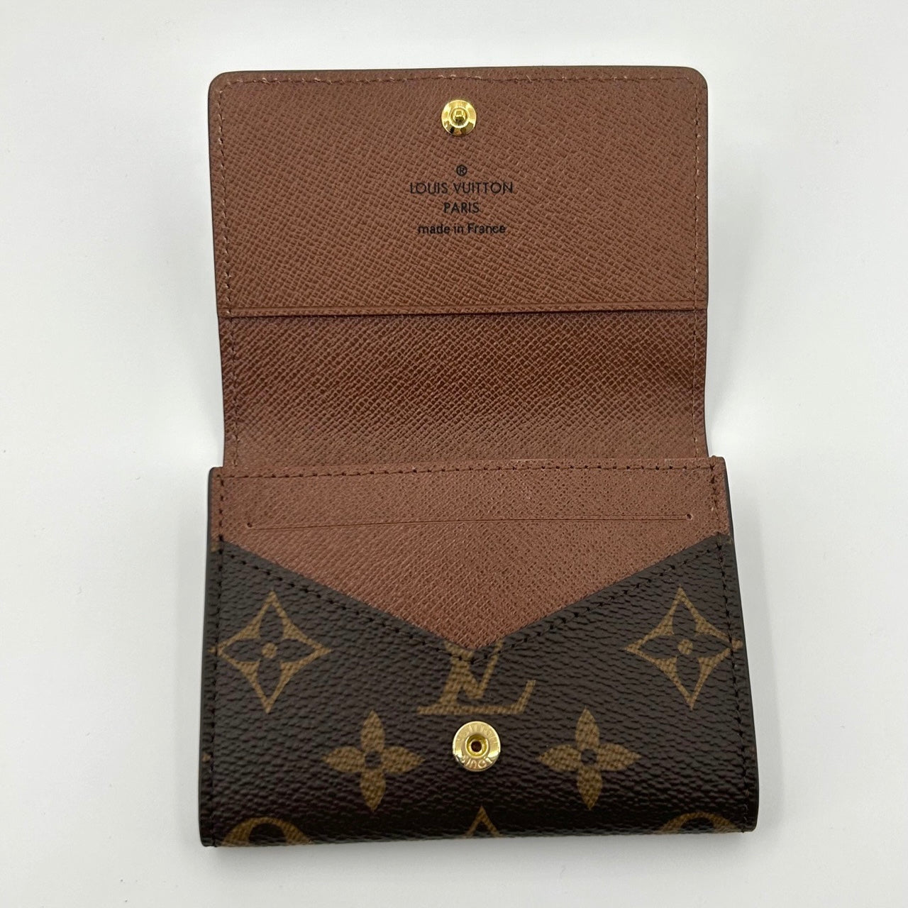 Louis Vuitton Logo Monogram Brown Flap Wallet & Card Holder