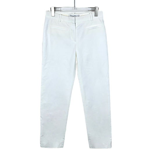 Christian Dior Womens White Cotton Casual Trousers Size 36 XS