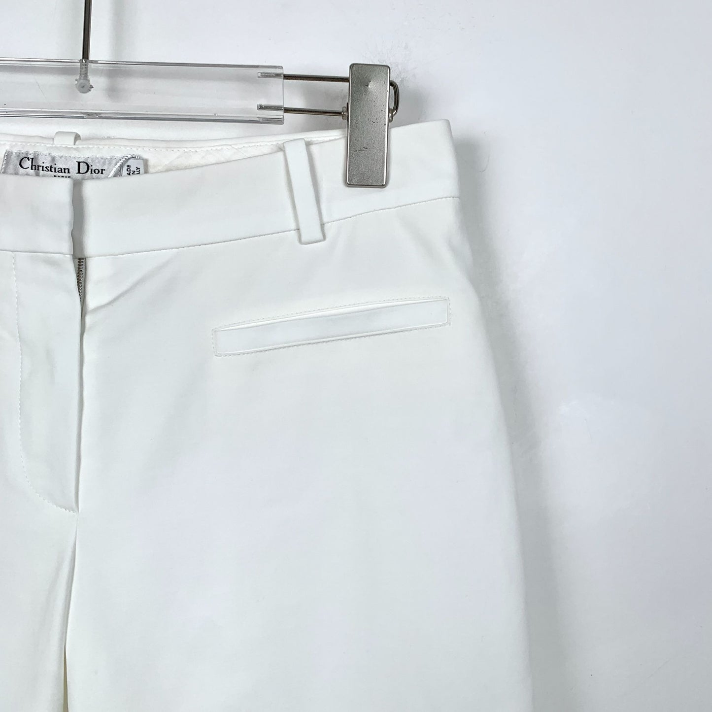 Christian Dior Womens White Cotton Casual Trousers Size 36 XS