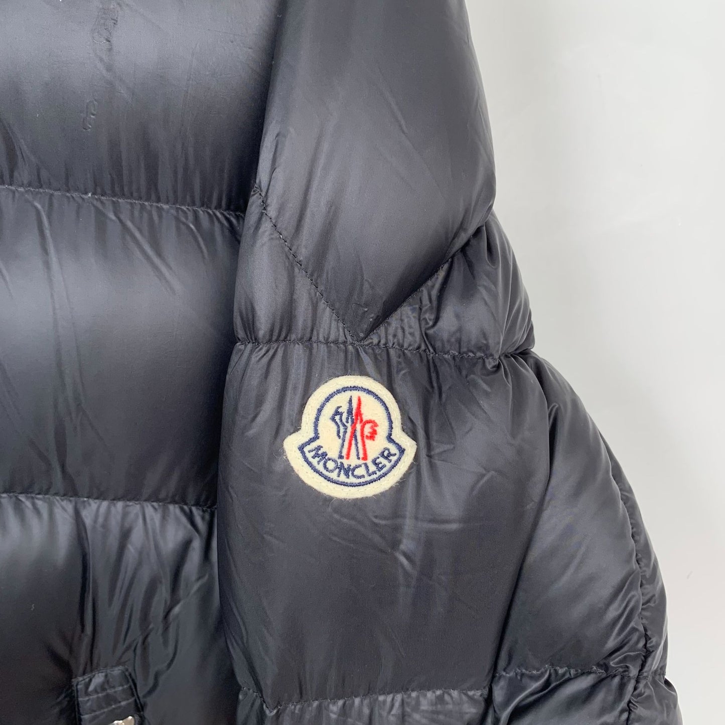 Moncler Jeanbart Navy Hooded Down Jacket with Logo (Size S)