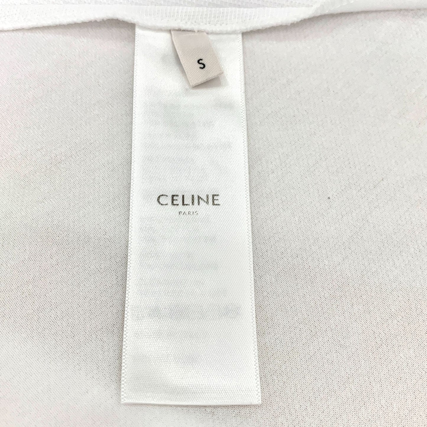 Celine white logo embroidered cotton pleated skirt