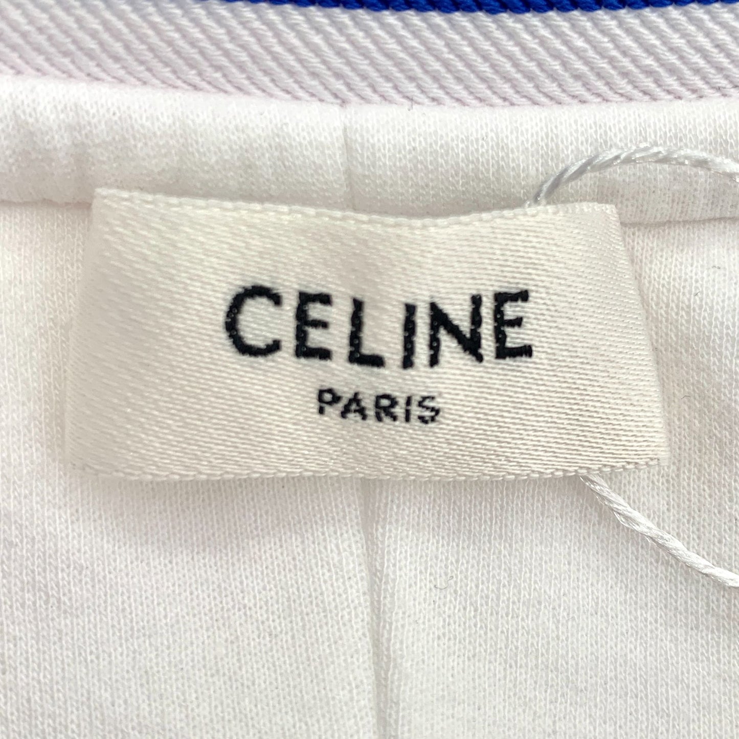 Celine white logo embroidered cotton pleated skirt