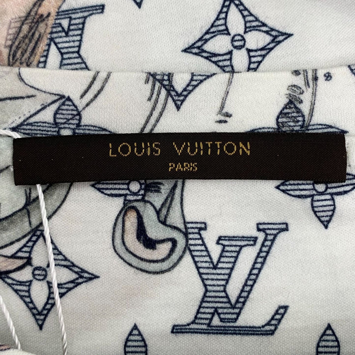 Louis Vuitton Color-Blocked Monogram Print Crewneck Cotton T-Shirt (Size L)