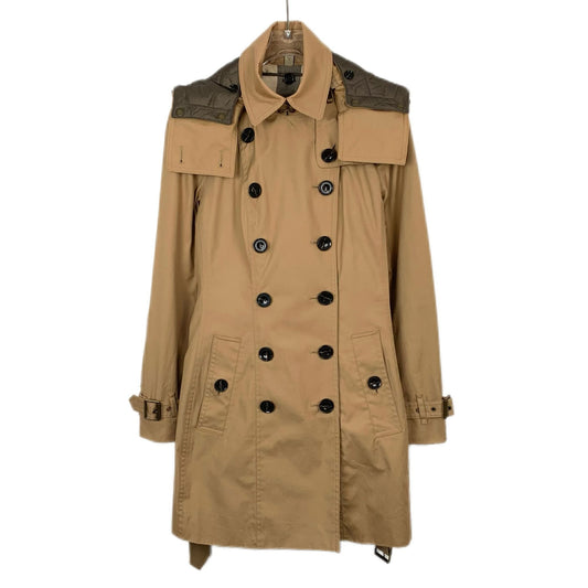 Burberry Brown Cotton Double-Breasted Hooded Trench Coat with Belt (Size 38)