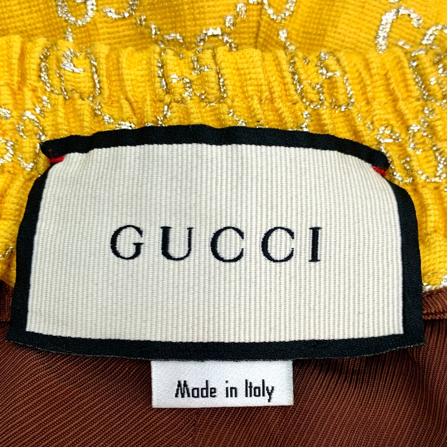 Gucci Yellow Logo Embroidery Wool Elastic Waist Shorts (Size 38)