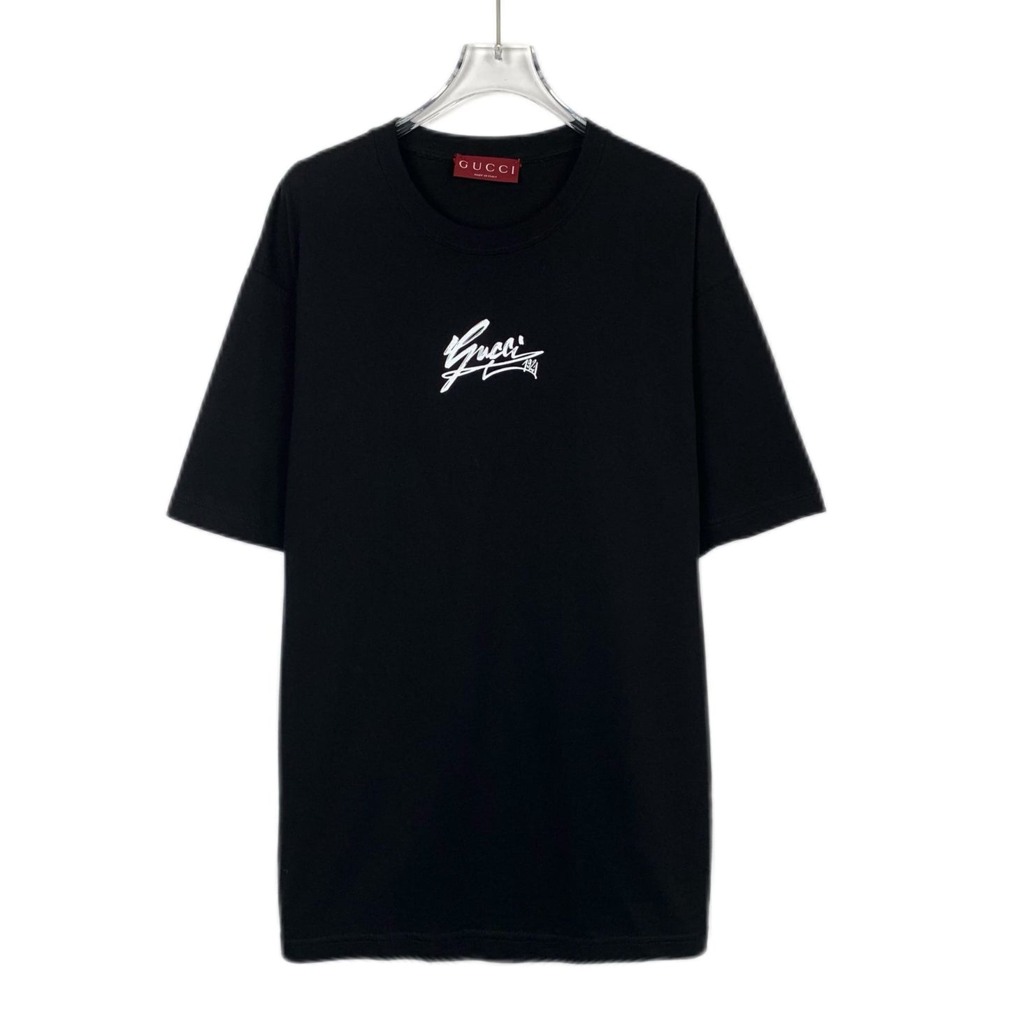 Gucci Black Logo Print Cotton T-Shirt (Size XL)