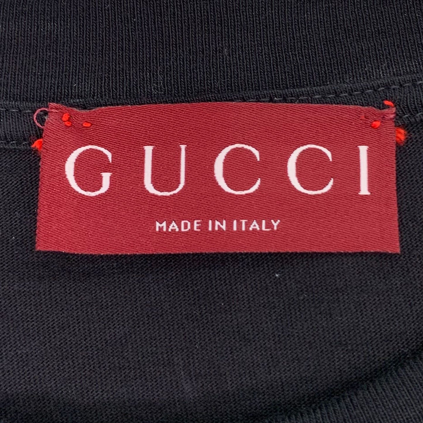 Gucci Black Logo Print Cotton T-Shirt (Size XL)