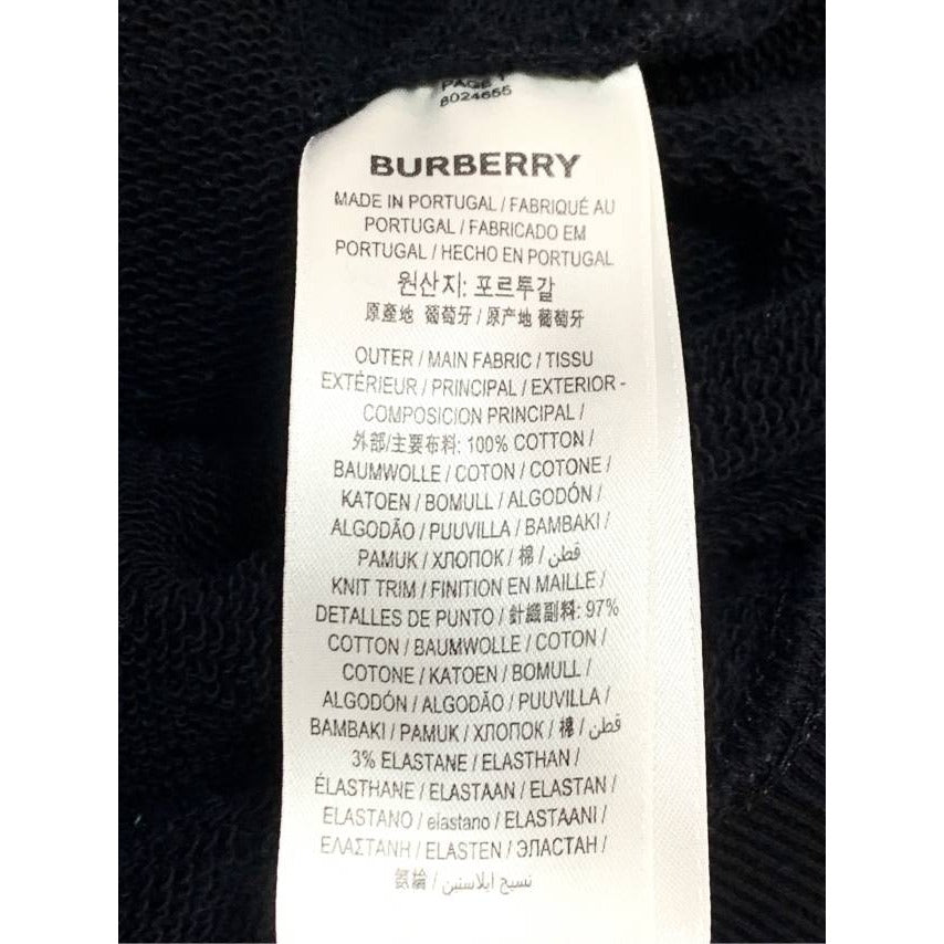 Burberry Black Deer Print Hoodie XS Cotton