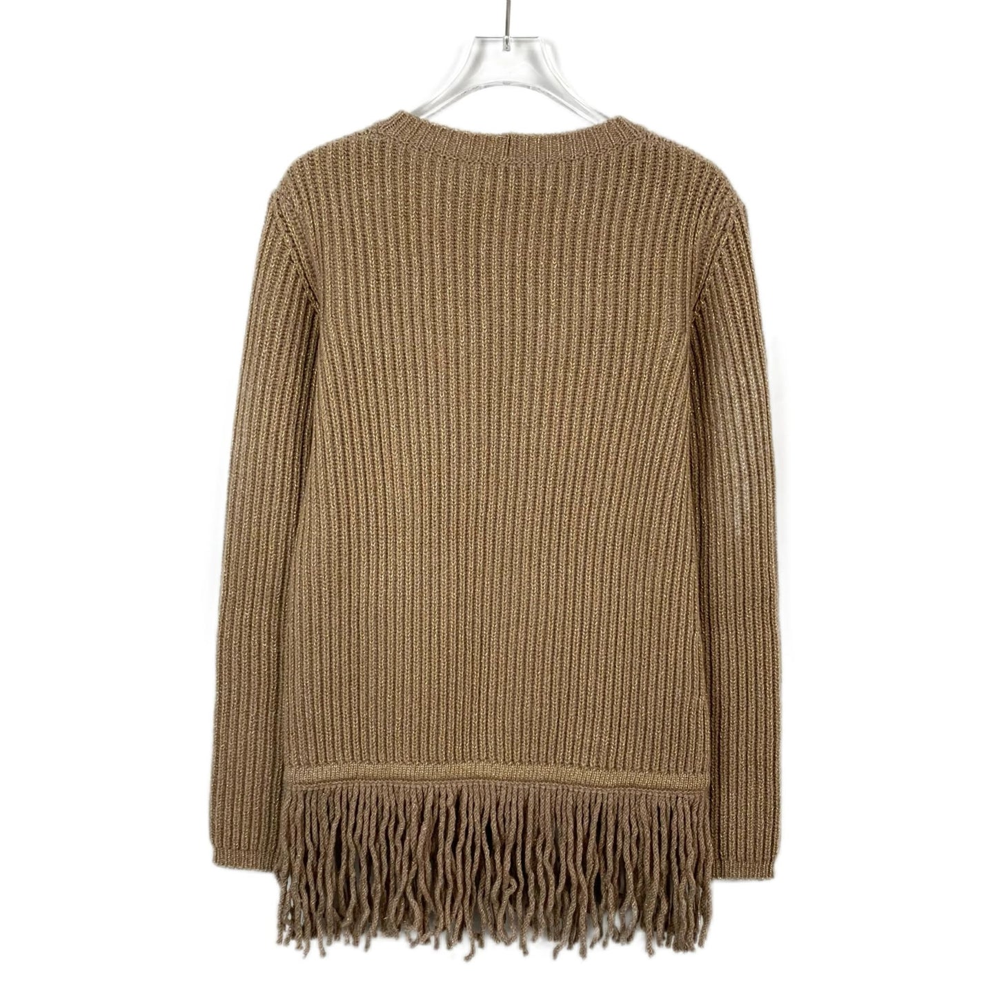 Maxmara Brown Fringe Hem Wool Knit Sweater (Size S)