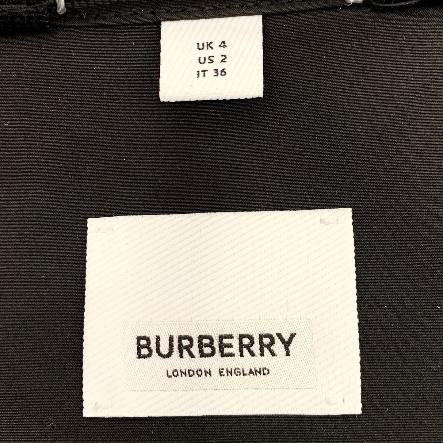 Burberry Black Logo Chain Embroidered Wool Coat (Size XS)