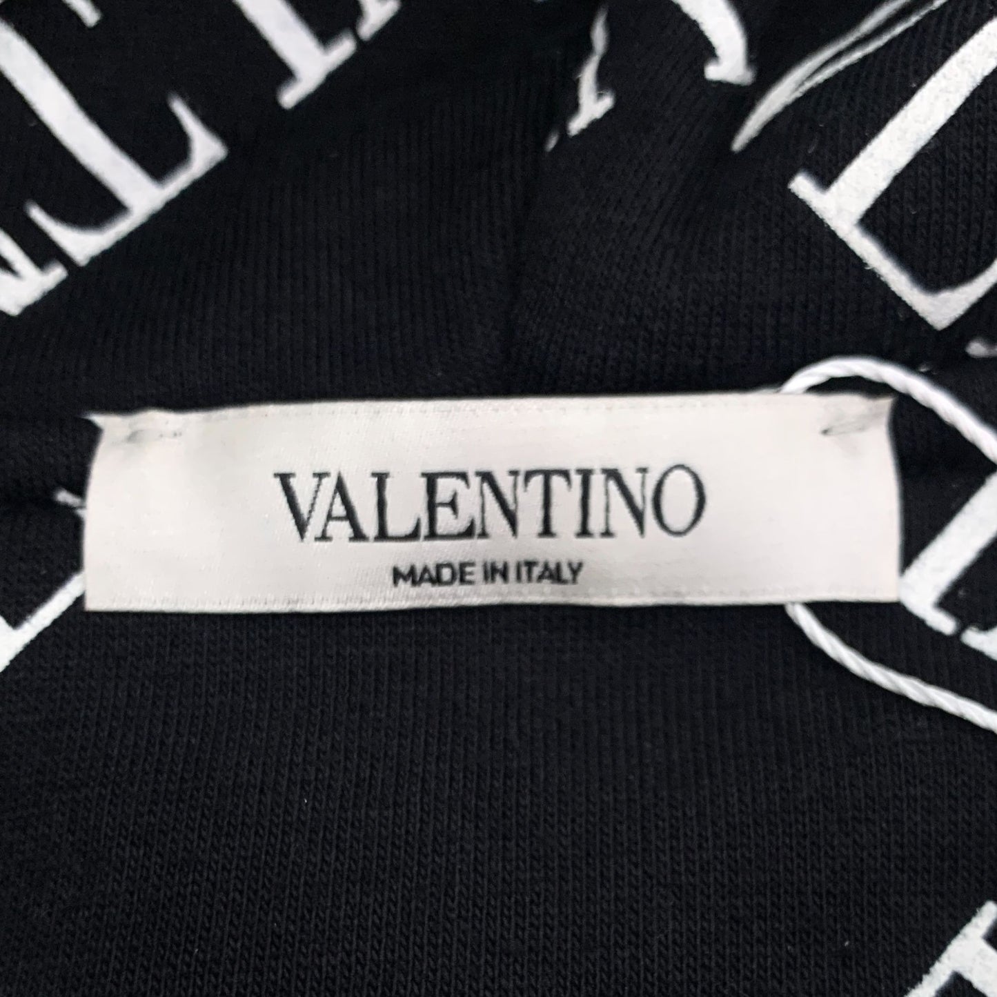 Valentino Black Logo Print Hooded Half-Zip Sweatshirt (Size M)