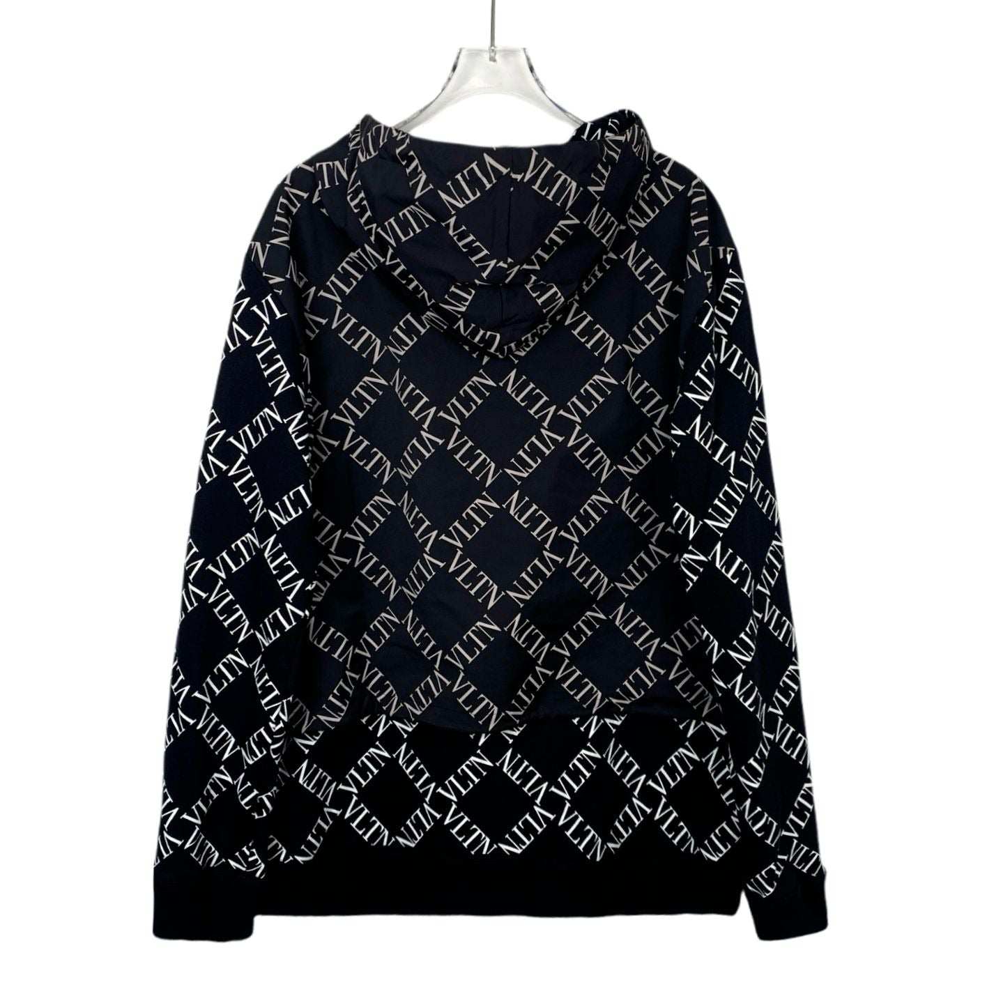 Valentino Black Logo Print Hooded Half-Zip Sweatshirt (Size M)