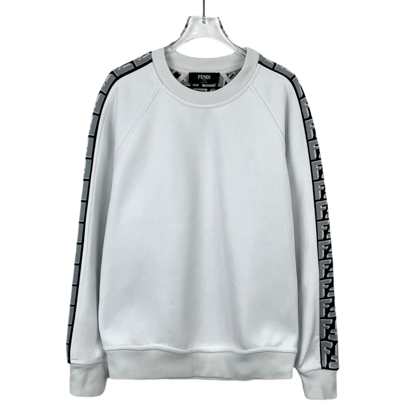 Fendi 2022 White Monogram Panelled Crewneck Sweatshirt (Size S)