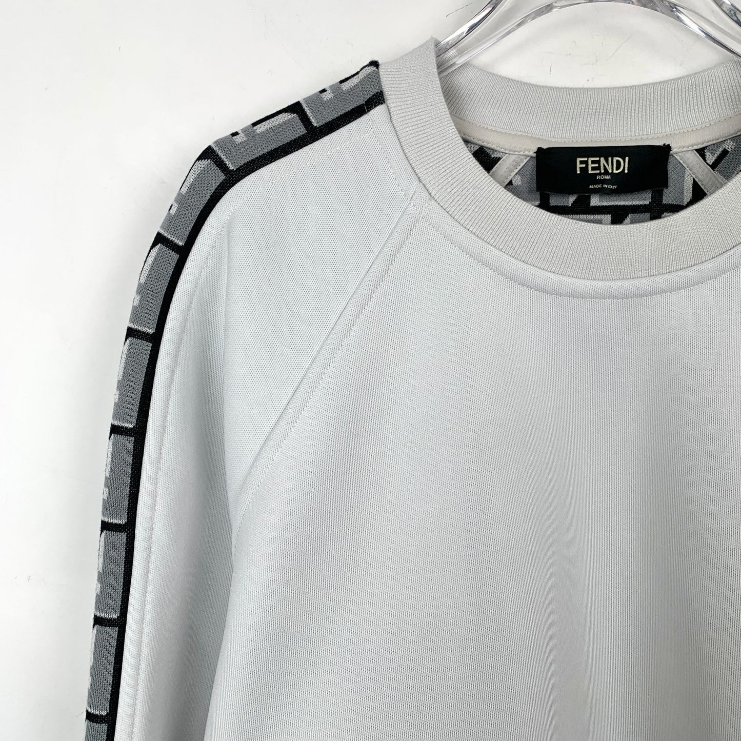 Fendi 2022 White Monogram Panelled Crewneck Sweatshirt (Size S)