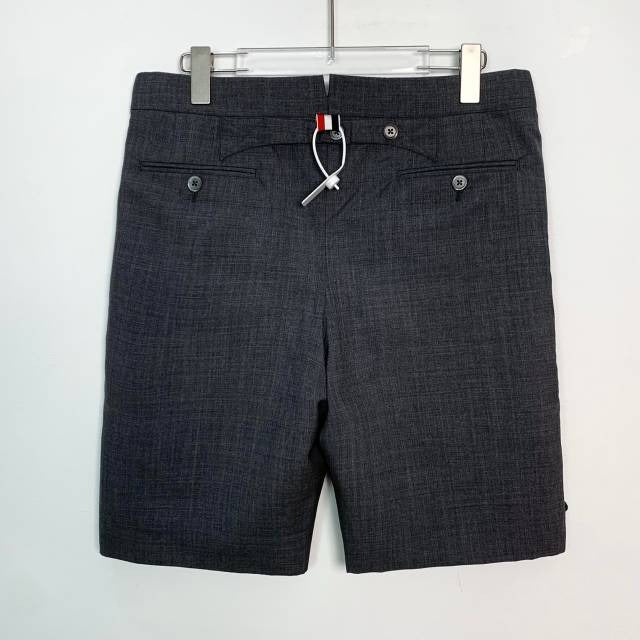 Thom Browne Mens Grey Wool Casual Shorts Size 44 Button Detail Italian Made