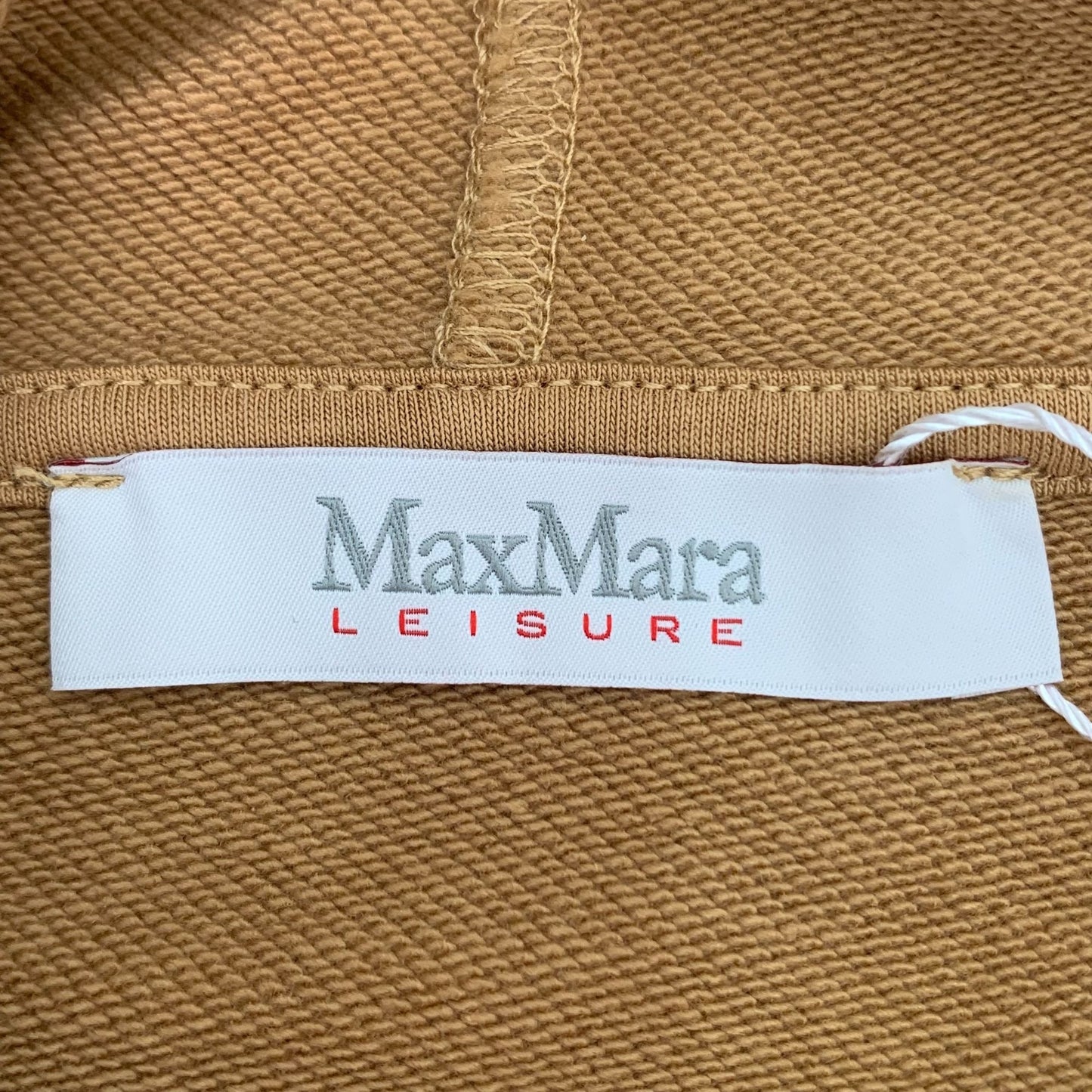 MaxMara Leisure Brown Cotton Blend Hooded Drawstring Hoodie With Large M Lettering