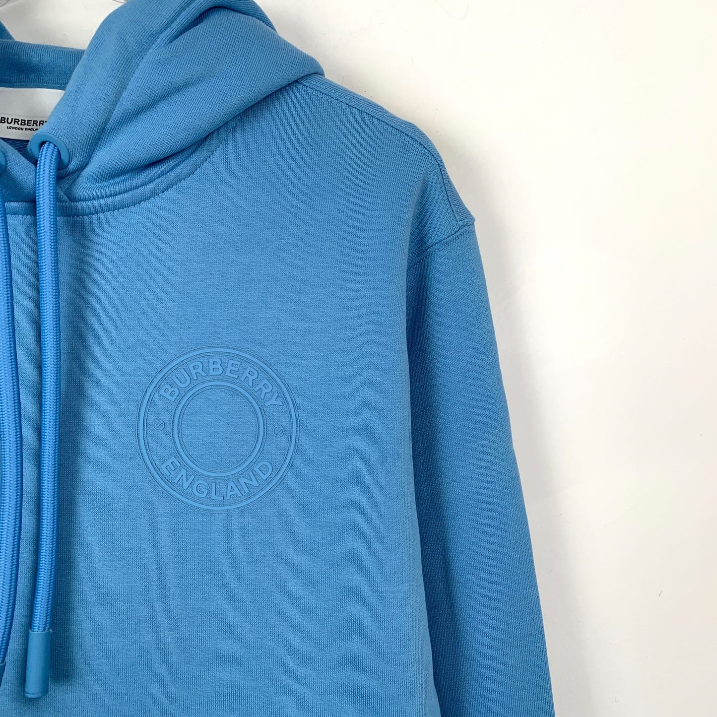 Burberry Blue Logo Hooded Sweatshirt (Size XS)