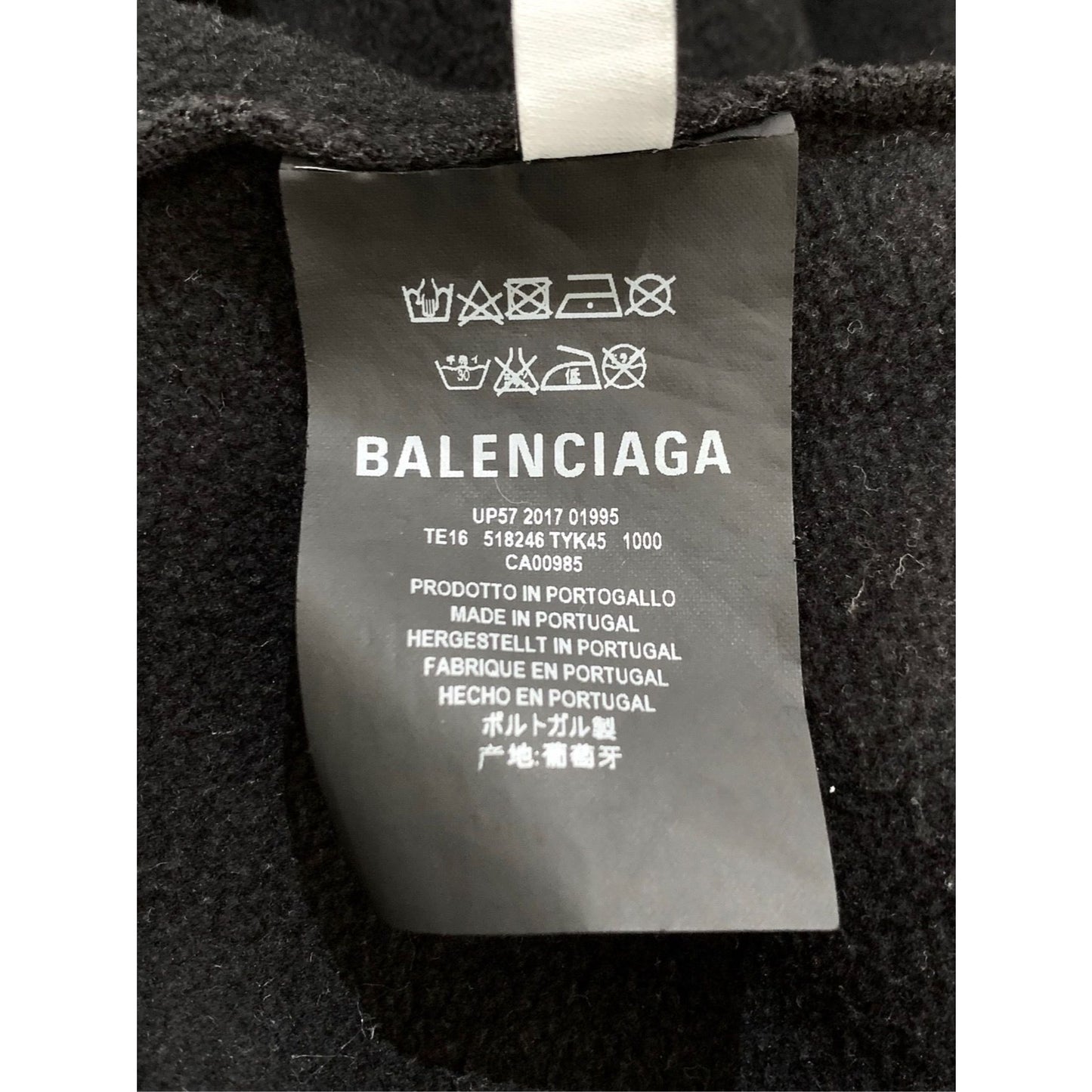 Balenciaga Black New Logo Graphic Sweatshirt Fleece Unisex Round Neck Long Sleeve S