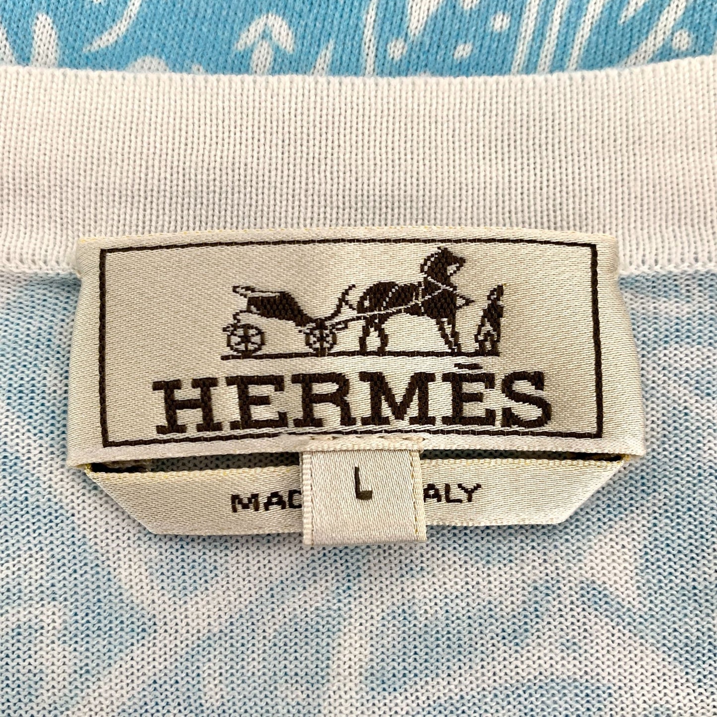 Hermès Color-Block Floral Embroidered Cotton T-Shirt (Size L)