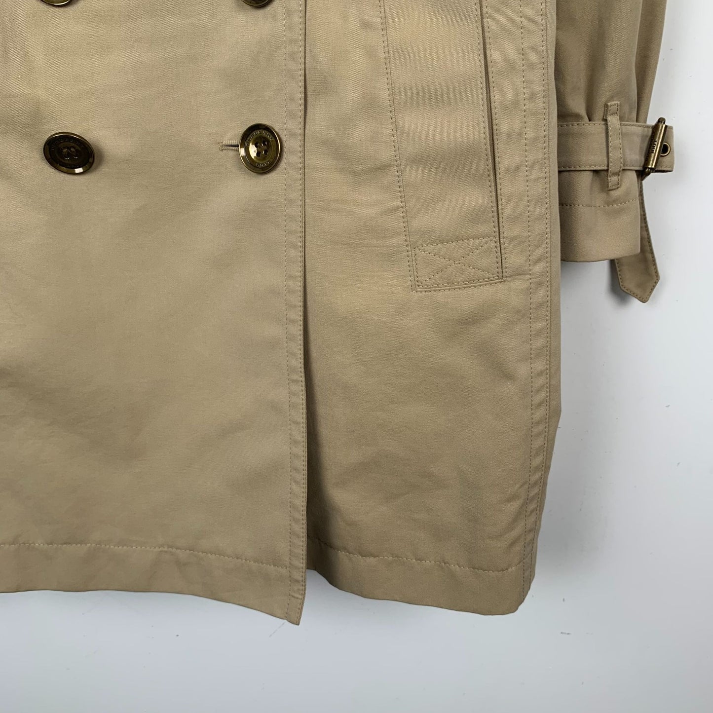 Burberry Brown Cotton Double-Breasted Belted Trench Coat (Size 38/S)