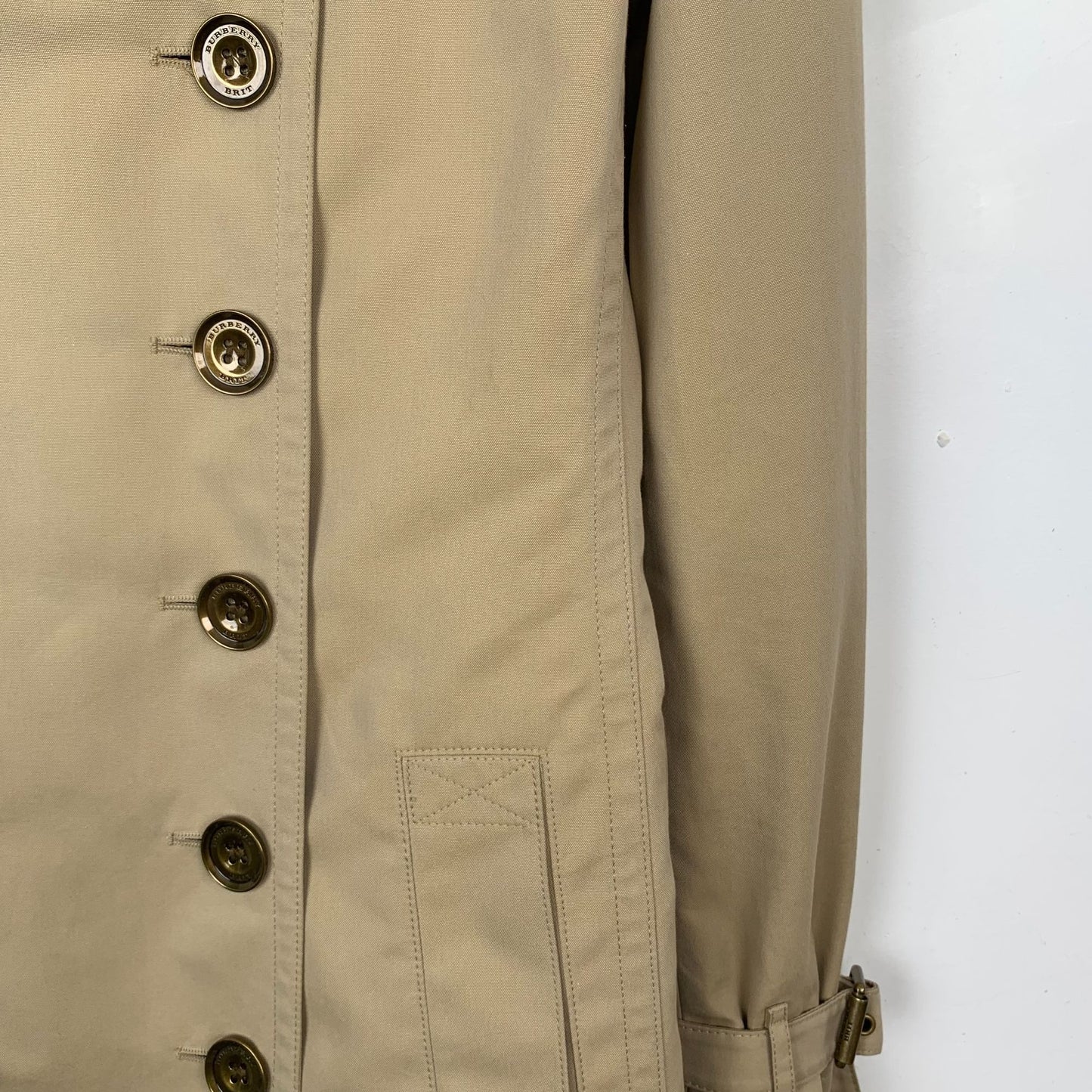 Burberry Brown Cotton Double-Breasted Belted Trench Coat (Size 38/S)