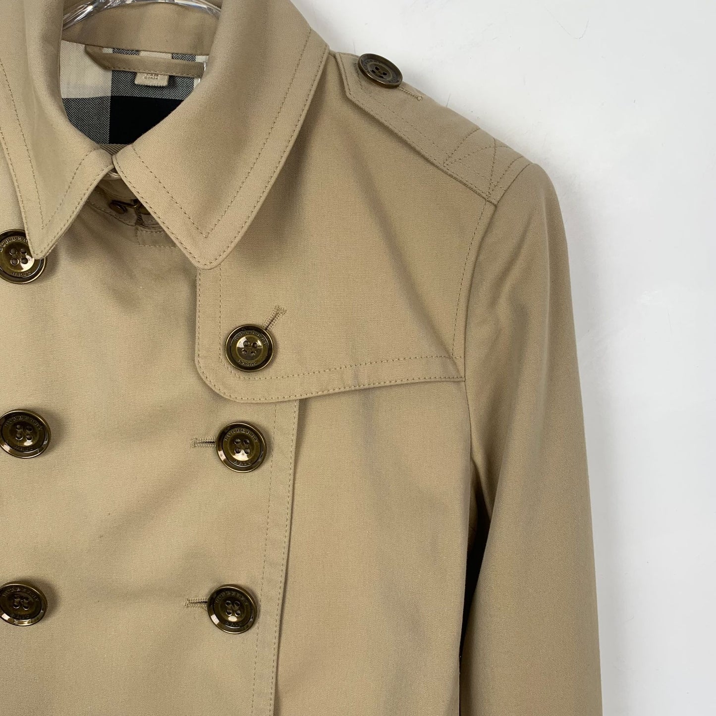 Burberry Brown Cotton Double-Breasted Belted Trench Coat (Size 38/S)