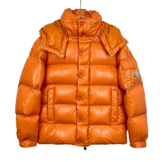 Moncler Maya Series 2022 Orange Hooded Quilted Down Jacket