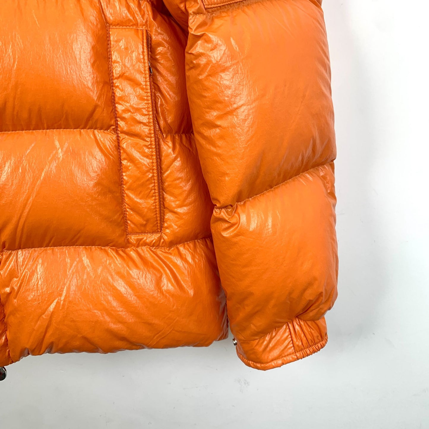 Moncler Maya Series 2022 Orange Hooded Quilted Down Jacket