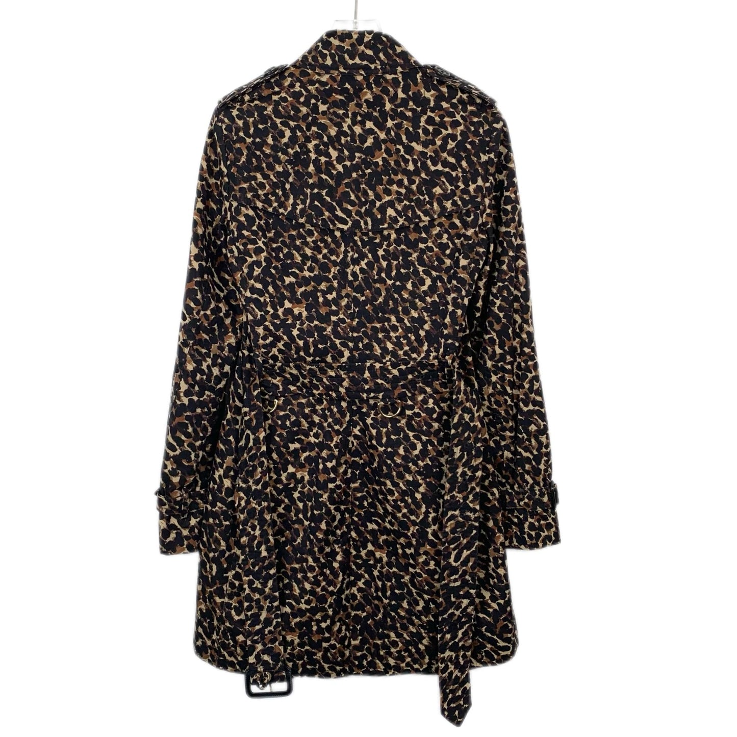 Burberry Brown Leopard Print Cotton Double-Breasted Trench Coat with Belt (Size XS)