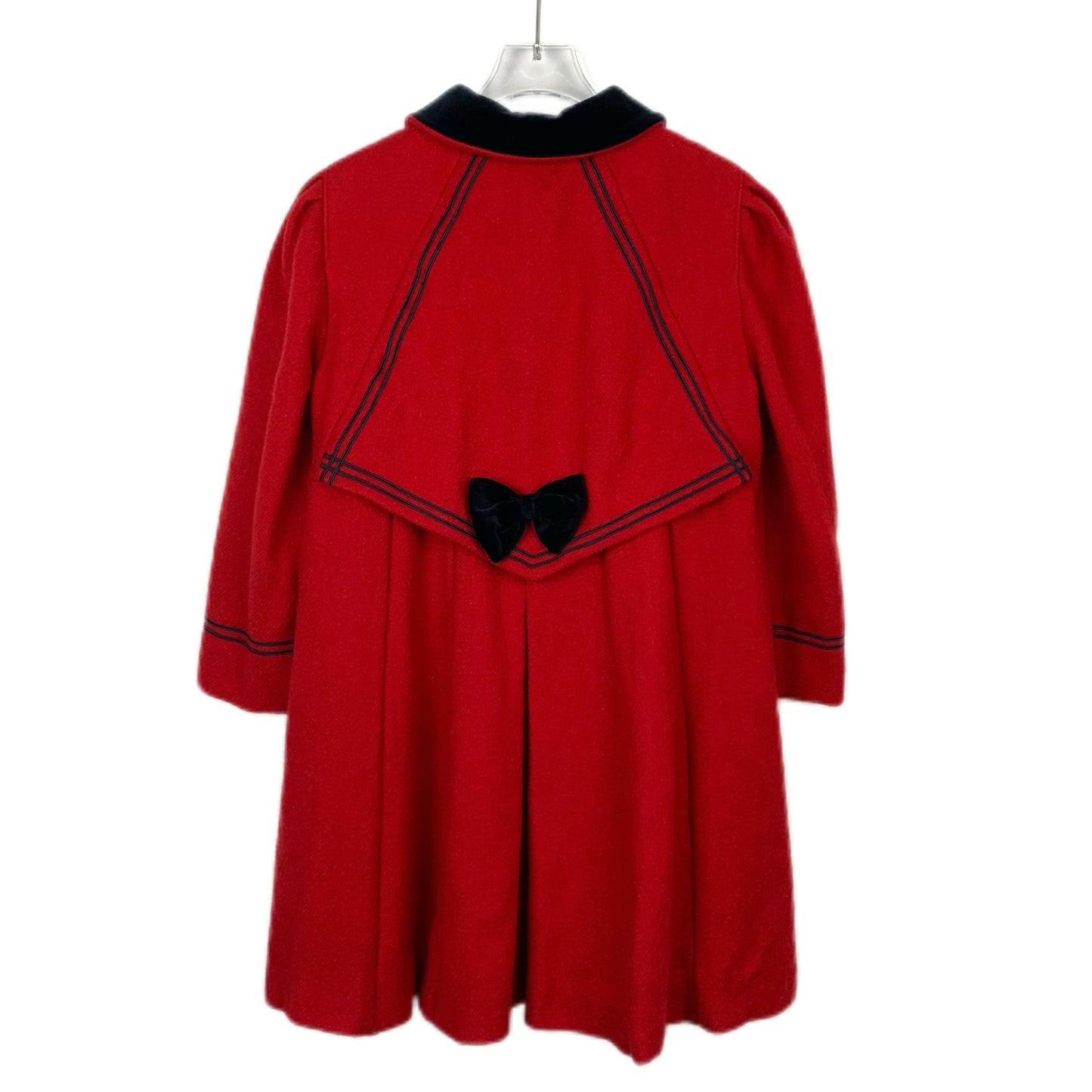 Miu Miu Red Wool Double-Breasted Coat with Doll Collar (Size 42)