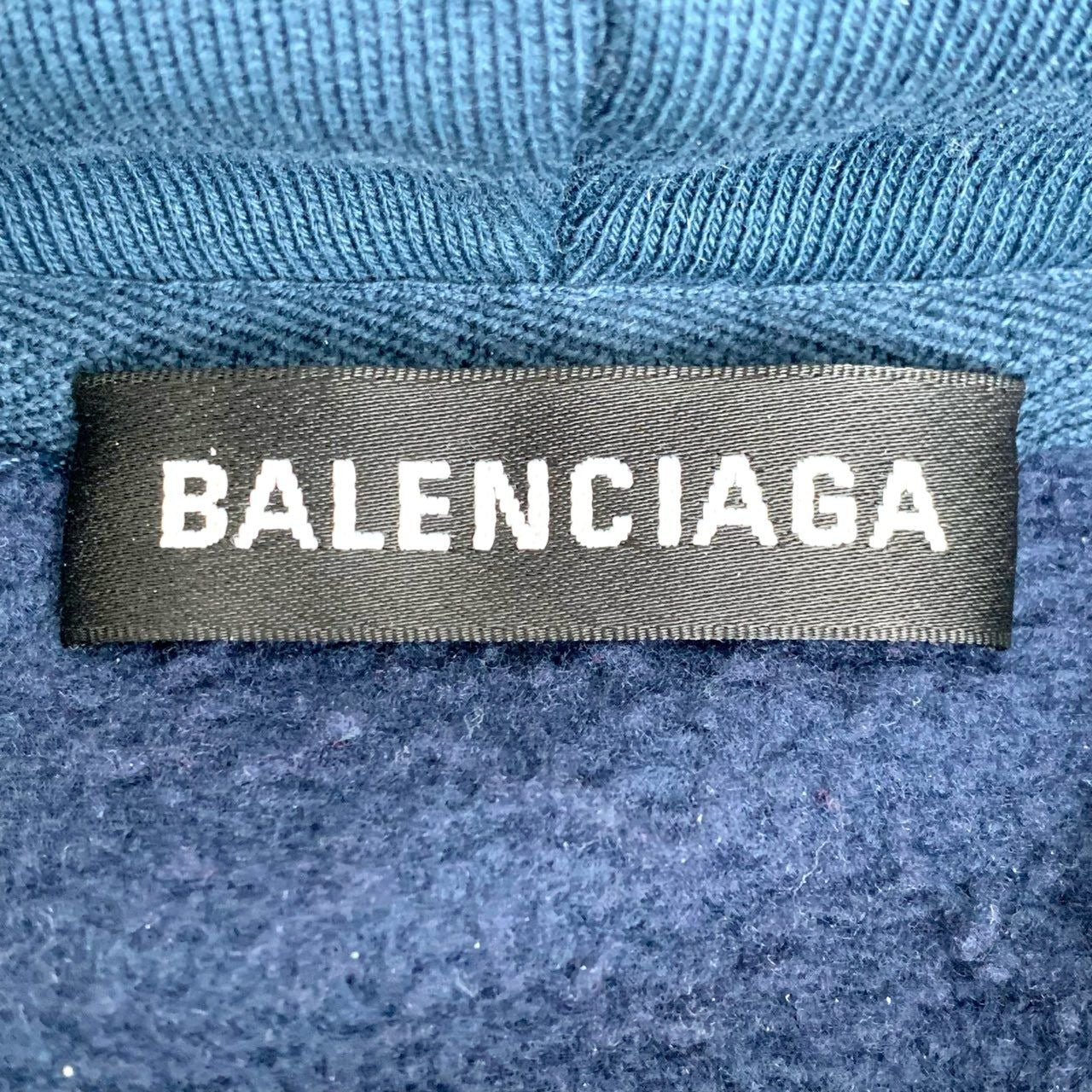 Balenciaga Authentic B18 Cotton Polyester Blue Hoodie M