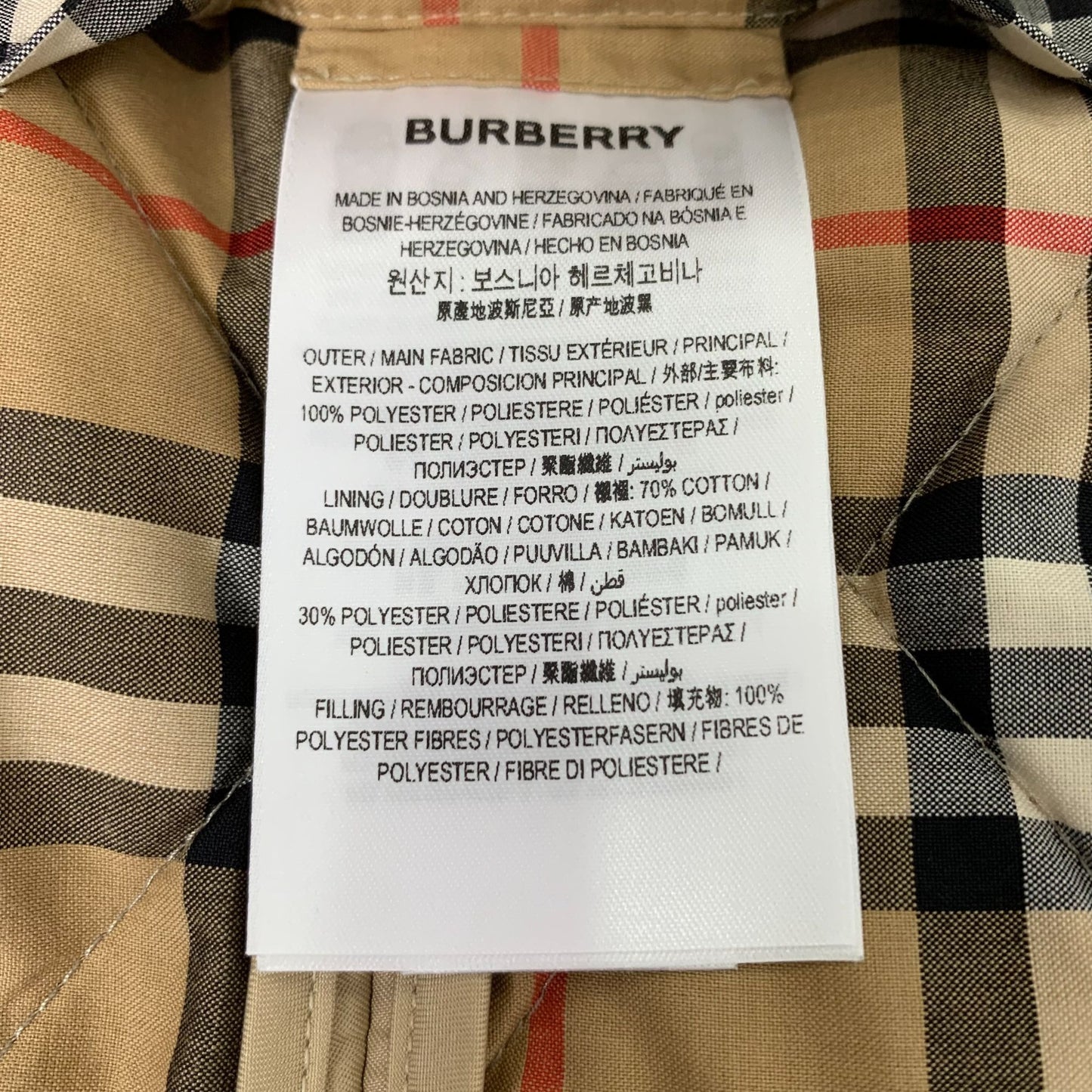 Burberry Brown Diamond Check Collar Jacket (Size L)