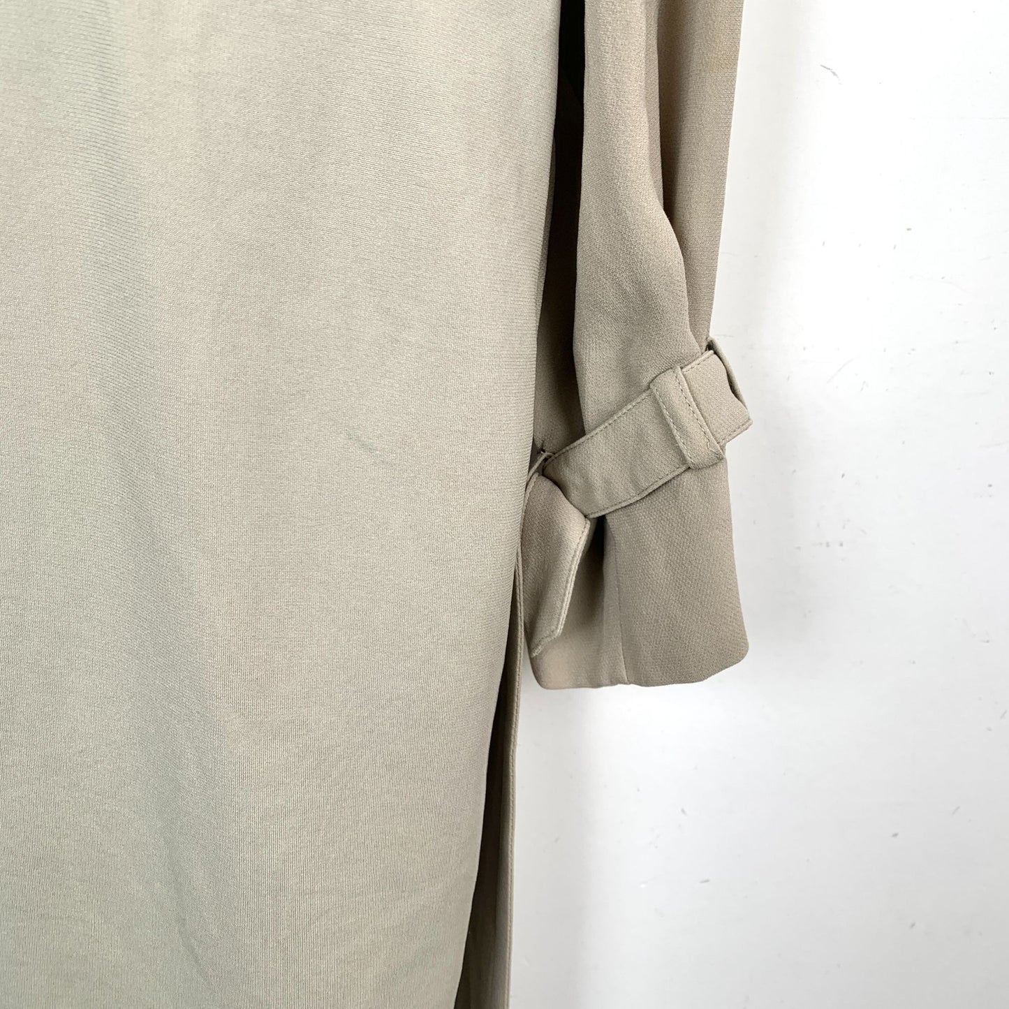 Maxmara Khaki Double-Breasted Belted Long-Sleeve Dress (Size M)