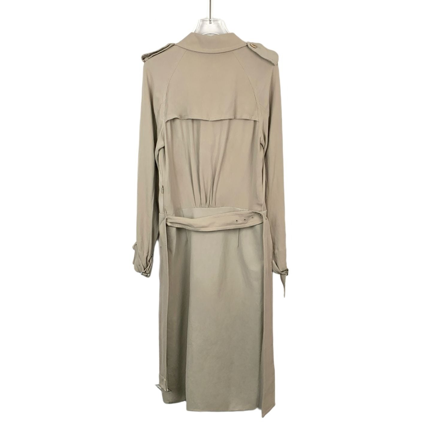 Maxmara Khaki Double-Breasted Belted Long-Sleeve Dress (Size M)