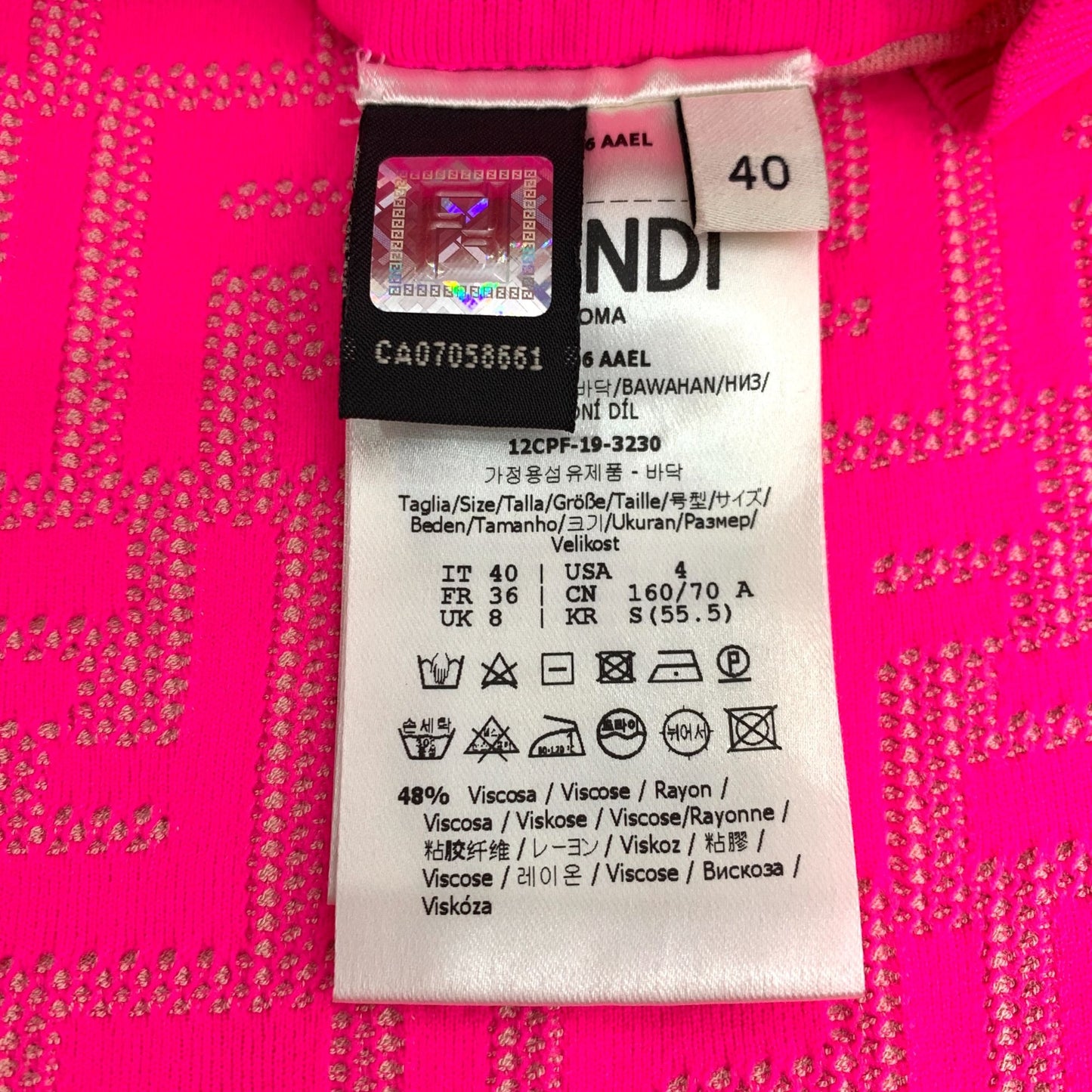 Fendi Pink Logo Monogram Knit Jogger Pants (Size M)