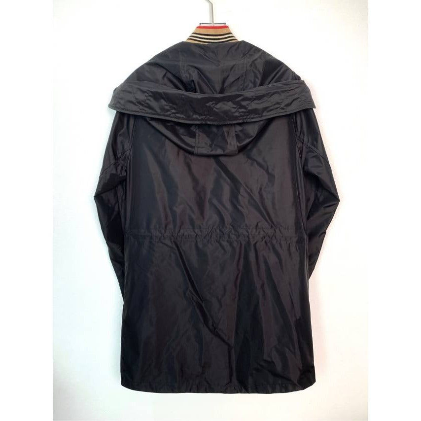 Burberry Black Hooded Nylon Trench Coat & Down Vest