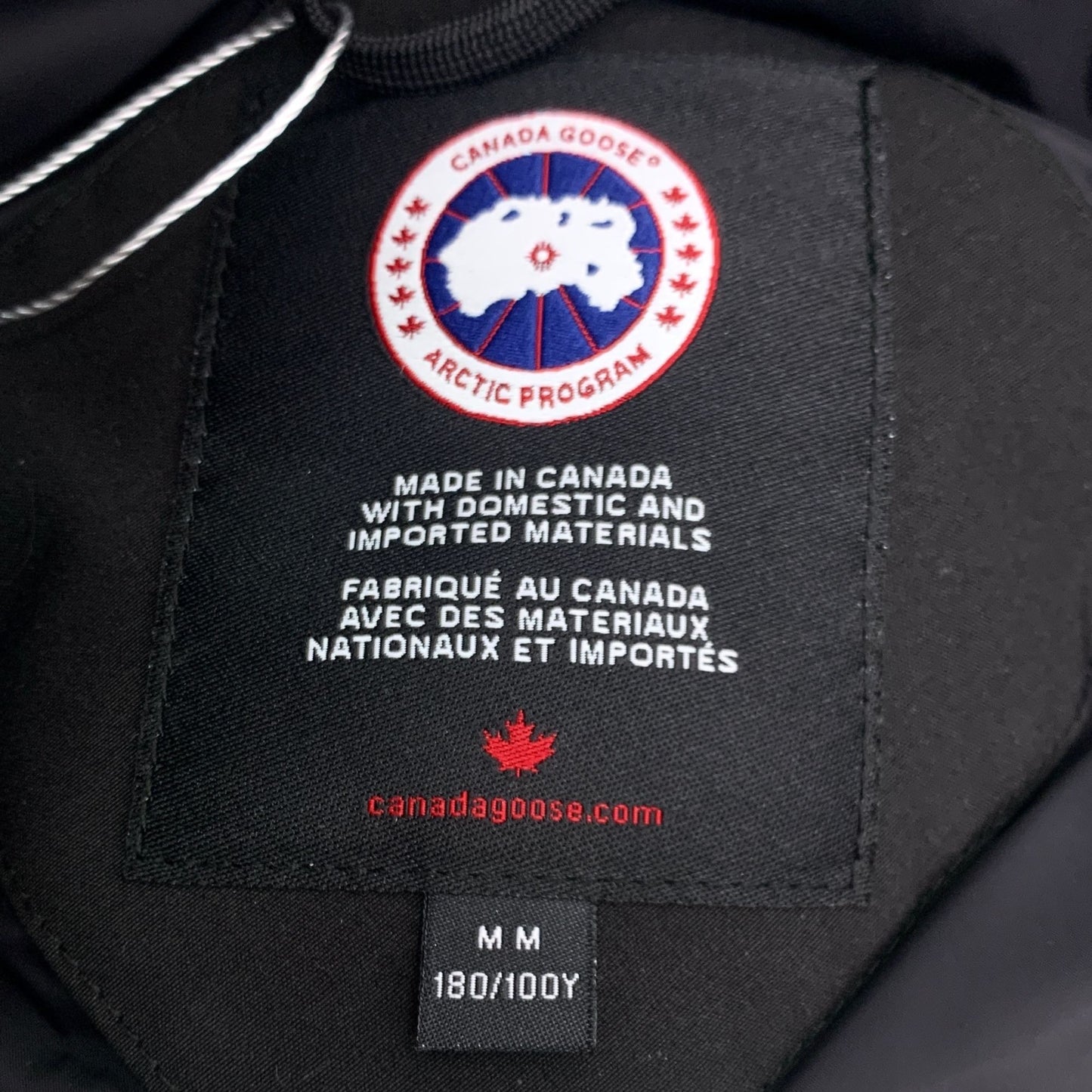 Canada Goose Expedition Series Black Logo Patch Hooded Down Jacket (Size M)