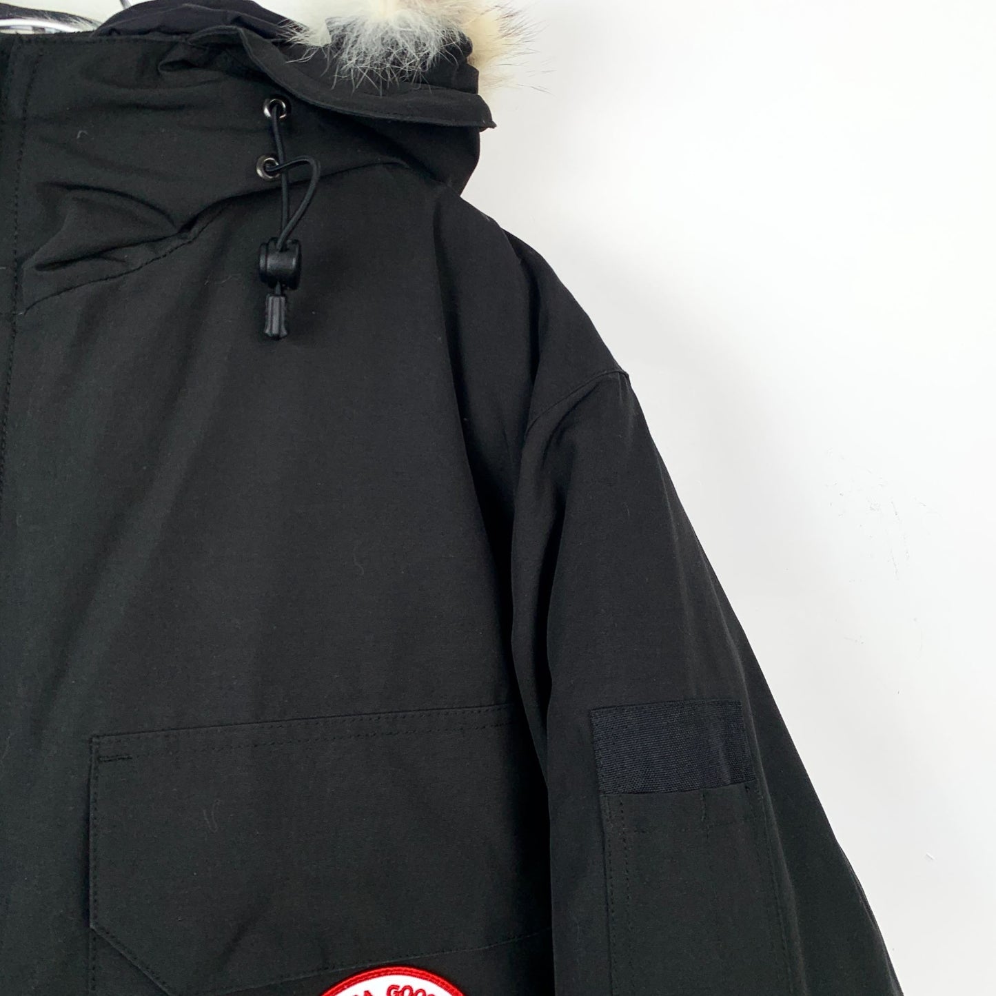 Canada Goose Expedition Series Black Logo Patch Hooded Down Jacket (Size M)