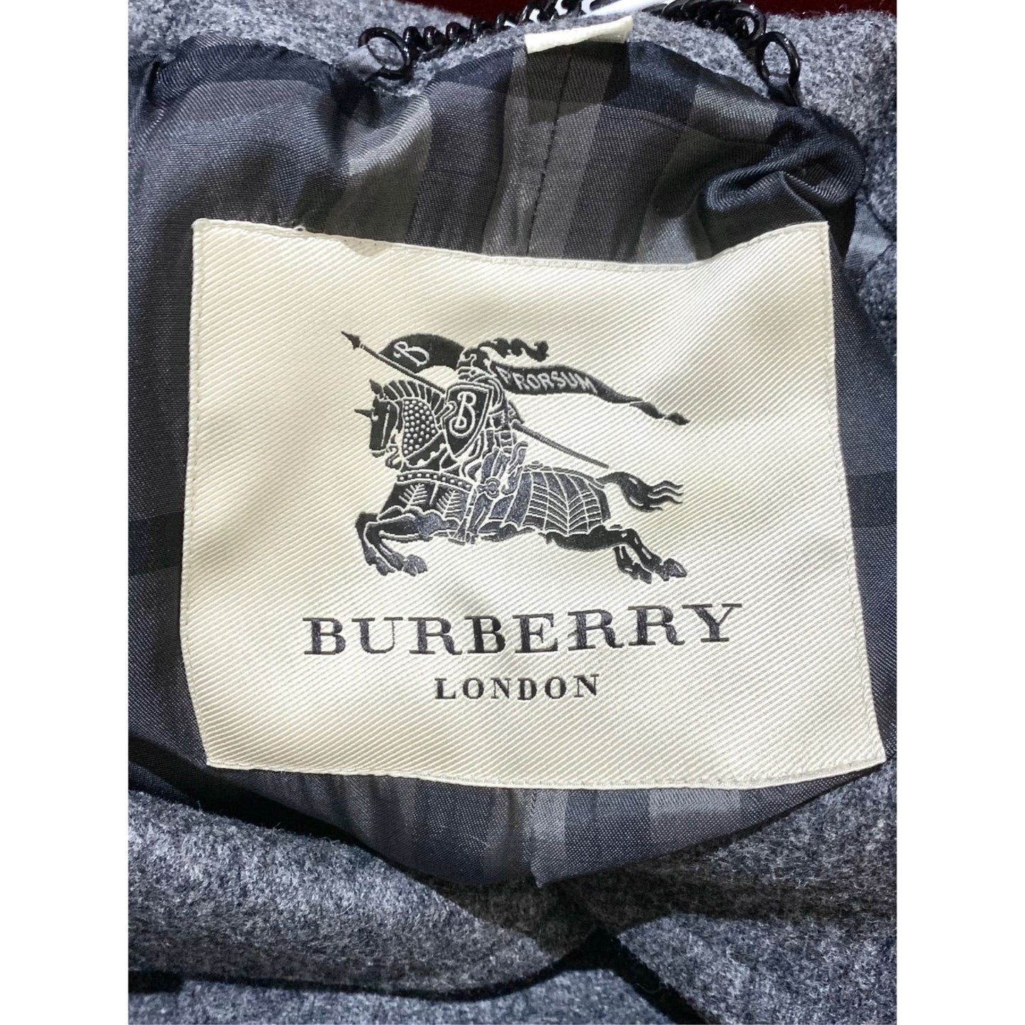 Burberry Womens Dark Grey Wool Double-Breasted Overcoat Size 40/98