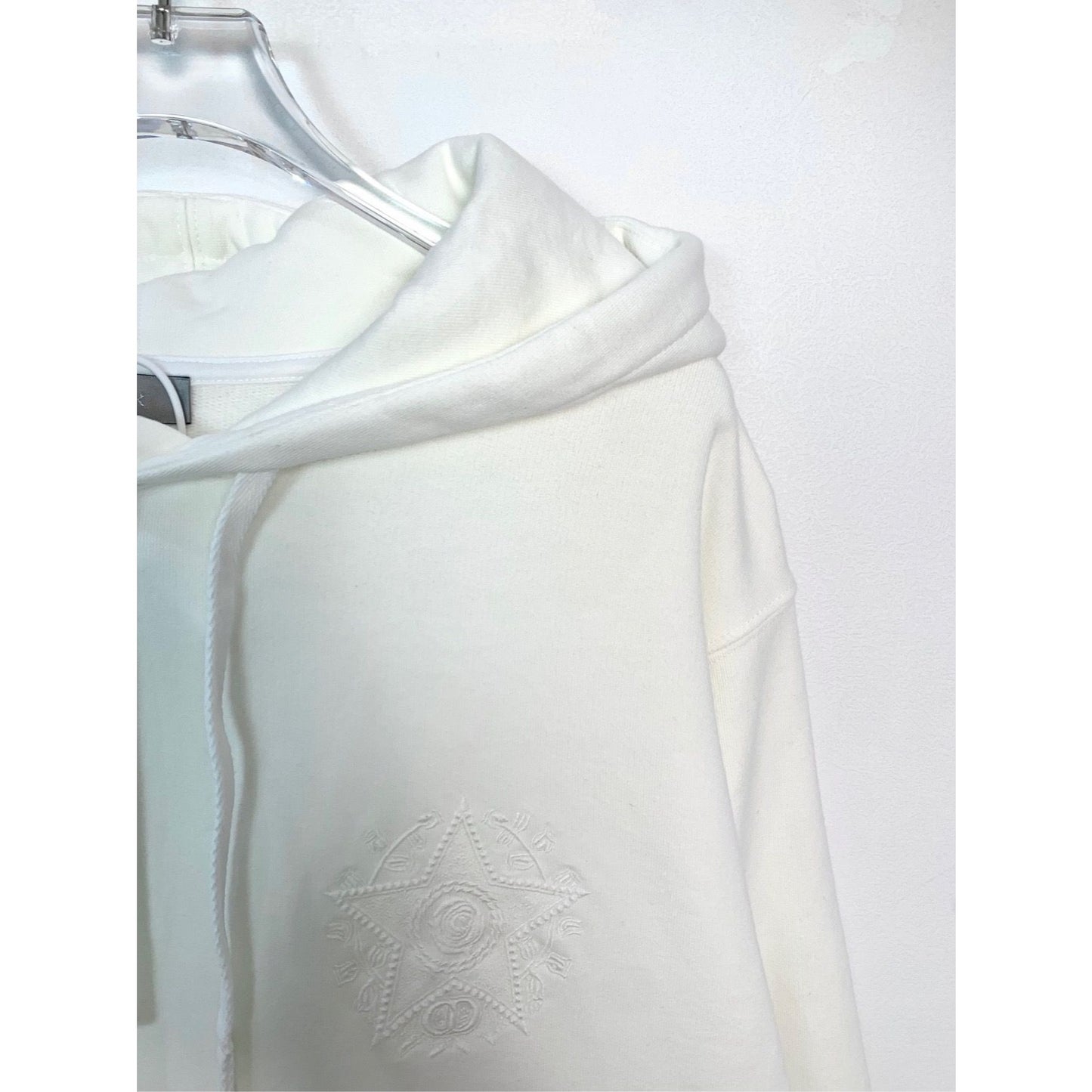 Dior Embroidered Star White Hoodie M Size 100% Cotton & Polyester Blend