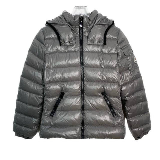 Moncler Bady Logo Silver Gray Quilted Down Hooded Jacket Coat with Zipper Closure Size 12A/98